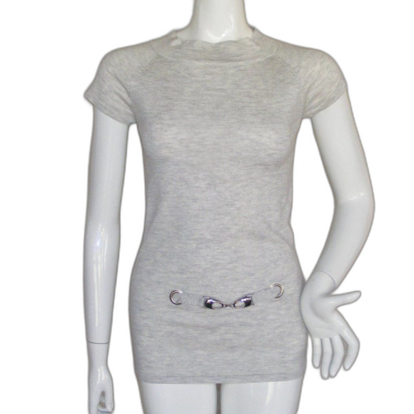 WILLI SMITH Tunic/Top, S, Gray, Short sleeves, Accent Hardware, Long body - Picture 1 of 13